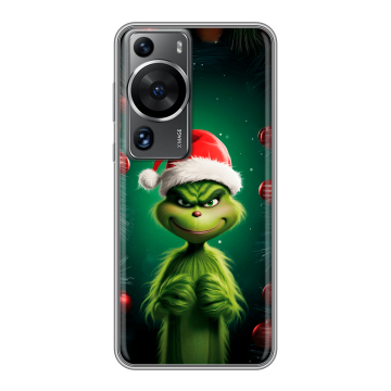 Силиконовый чехол на Huawei P60 с принтом Гринч Новый год Рождество Силиконовый чехол на Huawei P60 с принтом Гринч Новый год Рождество