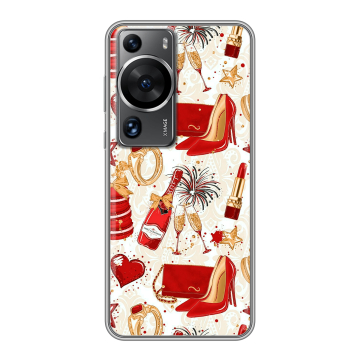 Силиконовый чехол на Huawei P60 с принтом Новый год Силиконовый чехол на Huawei P60 с принтом Новый год