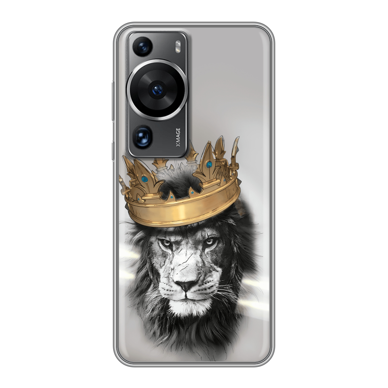 Силиконовый чехол на Huawei P60 с принтом Лев с короной Силиконовый чехол на Huawei P60 с принтом Лев с короной