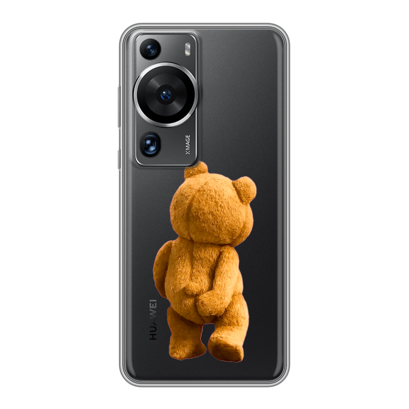Силиконовый противоударный чехол на Huawei P60 с принтом Медведь Силиконовый противоударный чехол на Huawei P60 с принтом Медведь