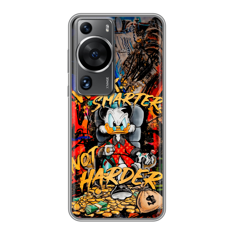 Силиконовый чехол на Huawei P60 с принтом Дональд Дак Деньги Силиконовый чехол на Huawei P60 с принтом Дональд Дак Деньги