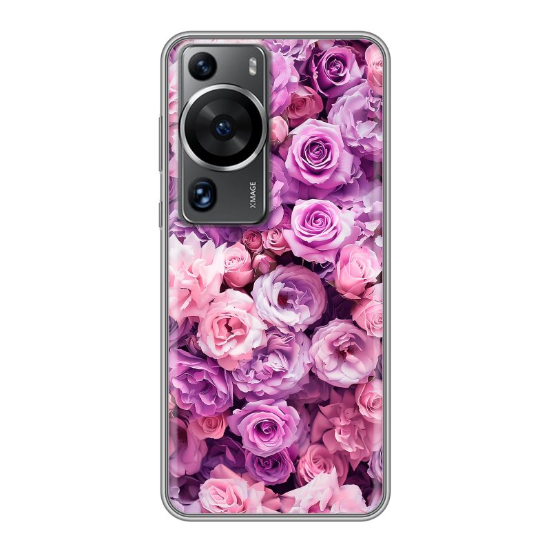 Силиконовый чехол на Huawei P60 с принтом лавандовые розы Силиконовый чехол на Huawei P60 с принтом лавандовые розы