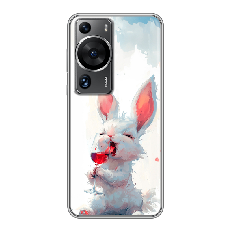 Силиконовый противоударный чехол на Huawei P60 с принтом кролик зайчик Силиконовый противоударный чехол на Huawei P60 с принтом кролик зайчик