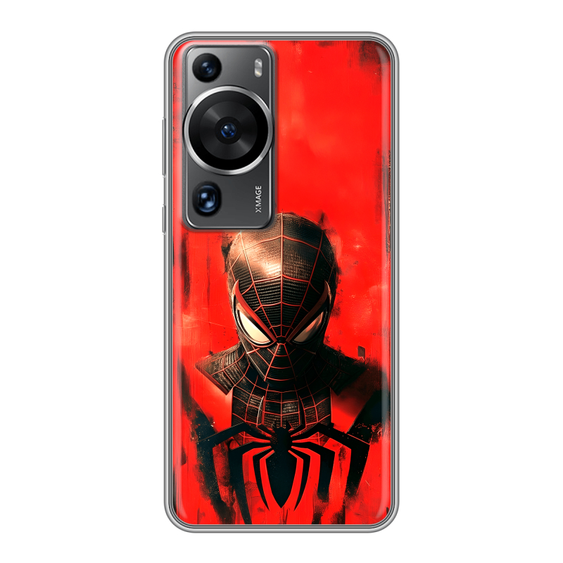 Силиконовый противоударный чехол на Huawei P60 с принтом человек паук spiderman Силиконовый противоударный чехол на Huawei P60 с принтом человек паук spiderman