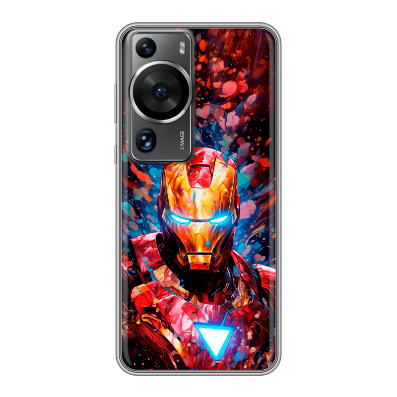 Силиконовый противоударный чехол на Huawei P60 с принтом Железный человек Ironman Силиконовый противоударный чехол на Huawei P60 с принтом Железный человек Ironman