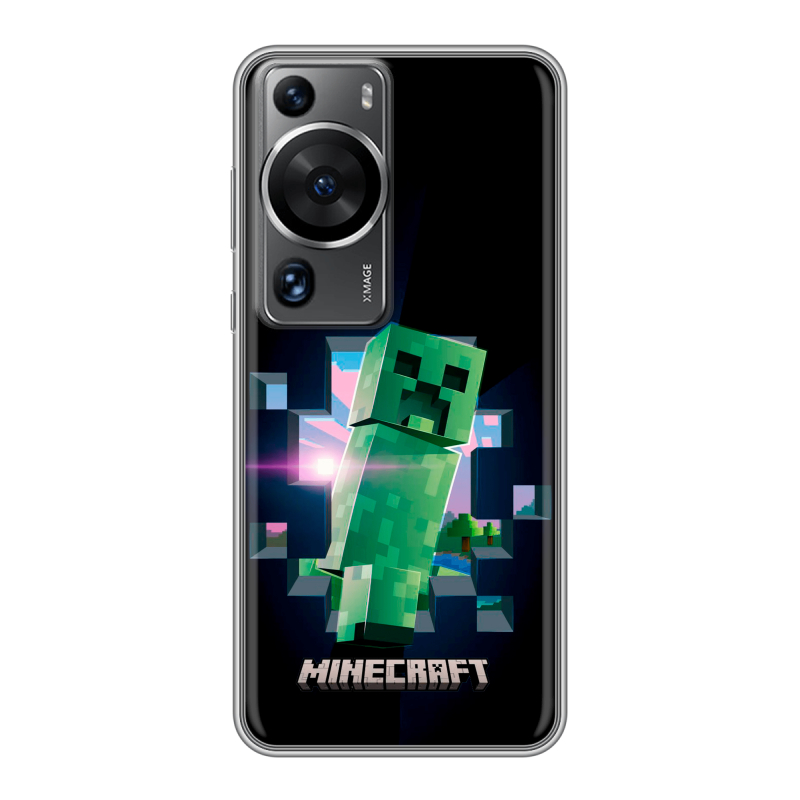 Силиконовый противоударный чехол на Huawei P60 с принтом Майнкрафт Minecraft Силиконовый противоударный чехол на Huawei P60 с принтом Майнкрафт Minecraft