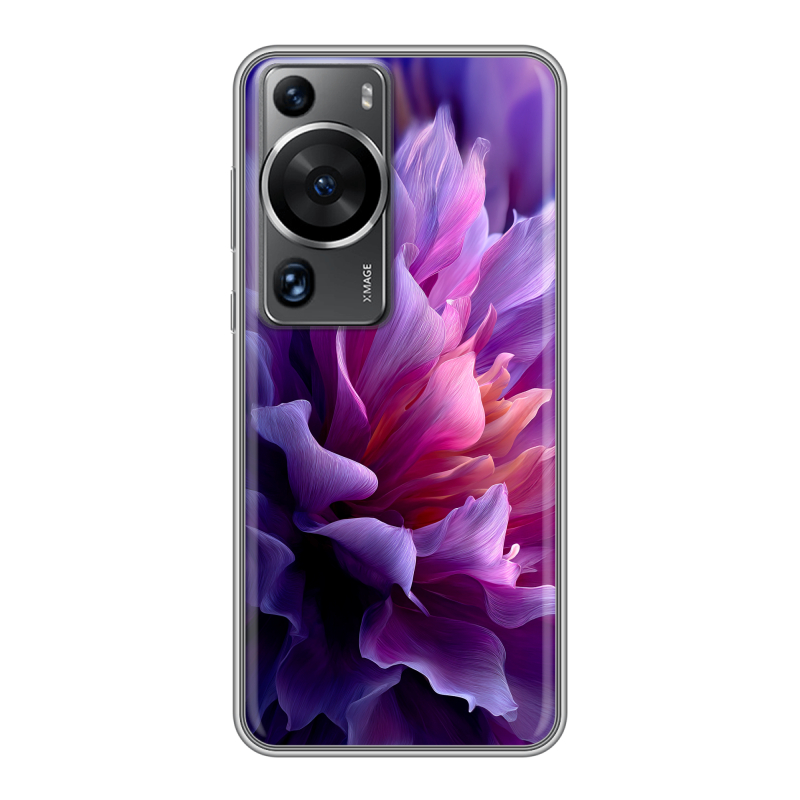 Силиконовый противоударный чехол на Huawei P60 с принтом женский цветы Силиконовый противоударный чехол на Huawei P60 с принтом женский цветы