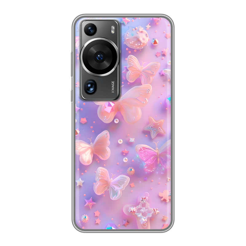 Силиконовый чехол на Huawei P60 с принтом Бабочки Силиконовый чехол на Huawei P60 с принтом Бабочки