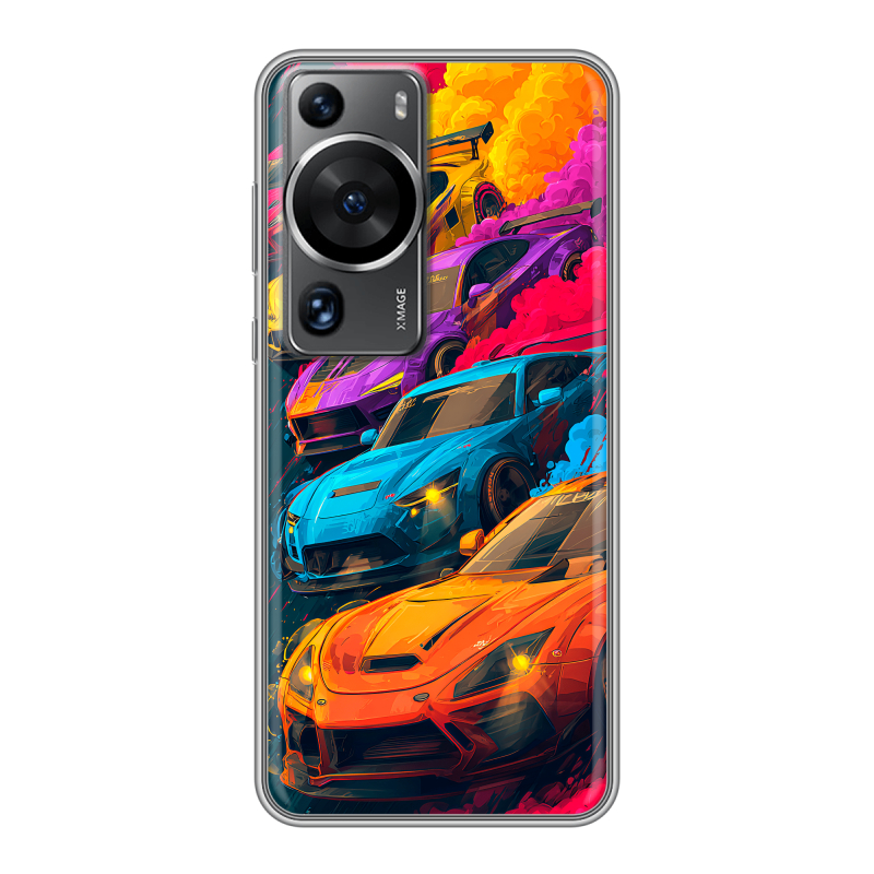 Силиконовый чехол на Huawei P60 с принтом Тачки Силиконовый чехол на Huawei P60 с принтом Тачки
