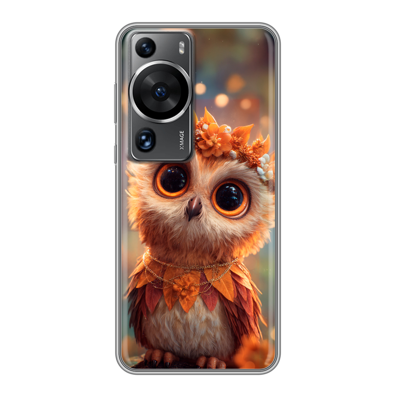 Силиконовый чехол на Huawei P60 с принтом Милая сова Силиконовый чехол на Huawei P60 с принтом Милая сова