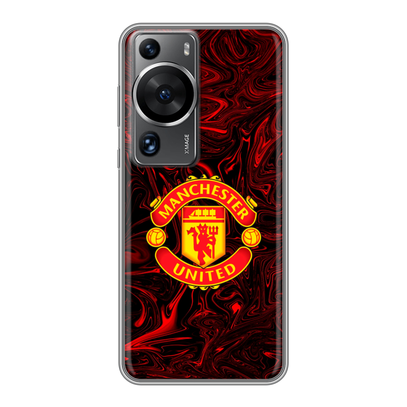 Силиконовый чехол на Huawei P60 с принтом Manchester United Силиконовый чехол на Huawei P60 с принтом Manchester United