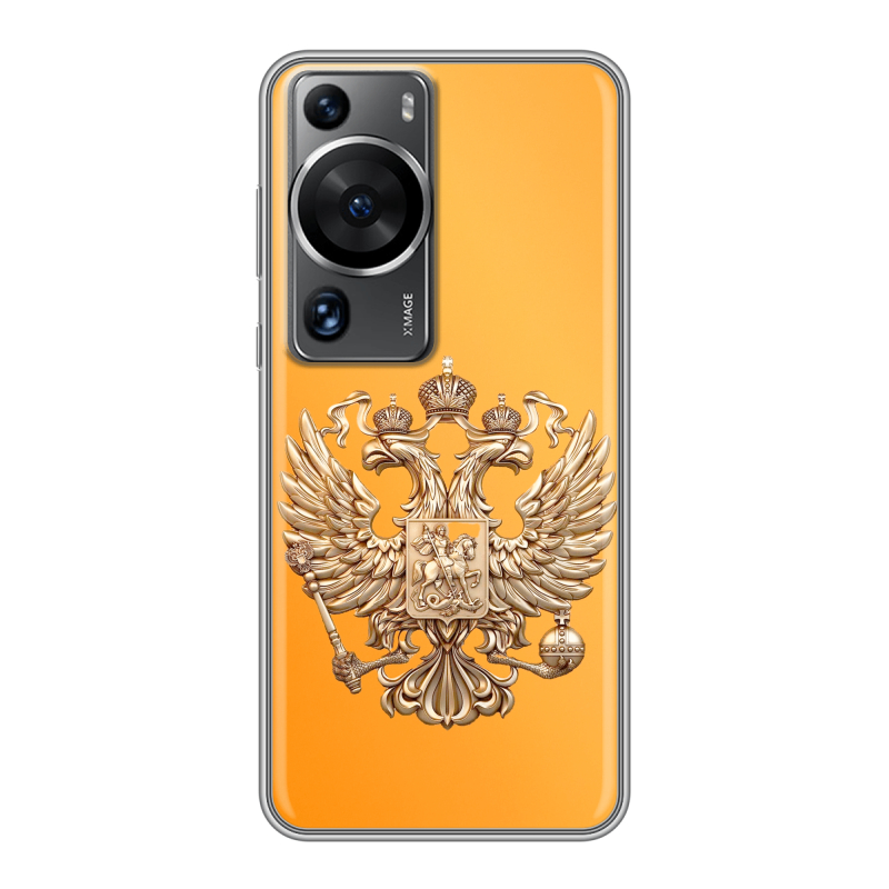 Силиконовый чехол на Huawei P60 с принтом Герб Флаг России Силиконовый чехол на Huawei P60 с принтом Герб Флаг России