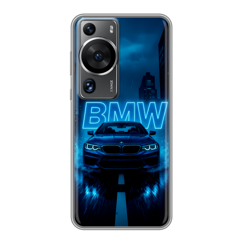 Силиконовый чехол на Huawei P60 с принтом BMW БМВ Силиконовый чехол на Huawei P60 с принтом BMW БМВ