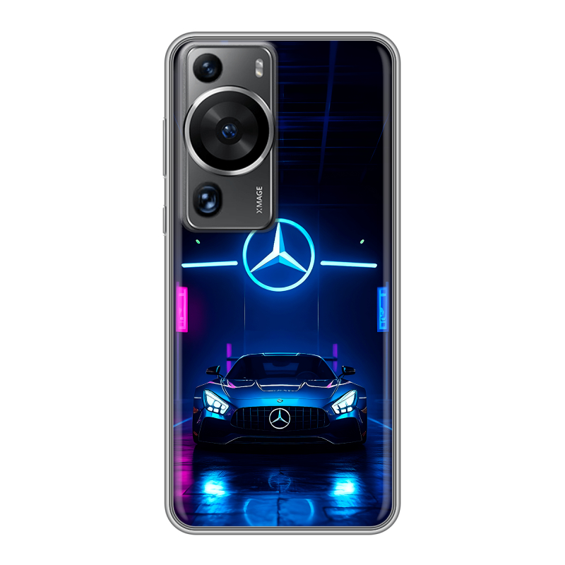 Силиконовый противоударный чехол на Huawei P60 с принтом Mercedes Мерседес Силиконовый противоударный чехол на Huawei P60 с принтом Mercedes Мерседес