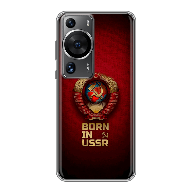 Силиконовый противоударный чехол на Huawei P60 с принтом Флаг Герб СССР Силиконовый противоударный чехол на Huawei P60 с принтом Флаг Герб СССР