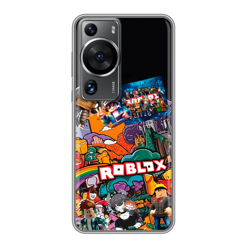 Силиконовый противоударный чехол на Huawei P60 с принтом Roblox Роблокс Силиконовый противоударный чехол на Huawei P60 с принтом Roblox Роблокс