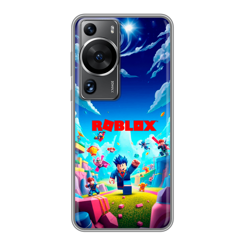 Силиконовый противоударный чехол на Huawei P60 с принтом Roblox Роблокс Силиконовый противоударный чехол на Huawei P60 с принтом Roblox Роблокс