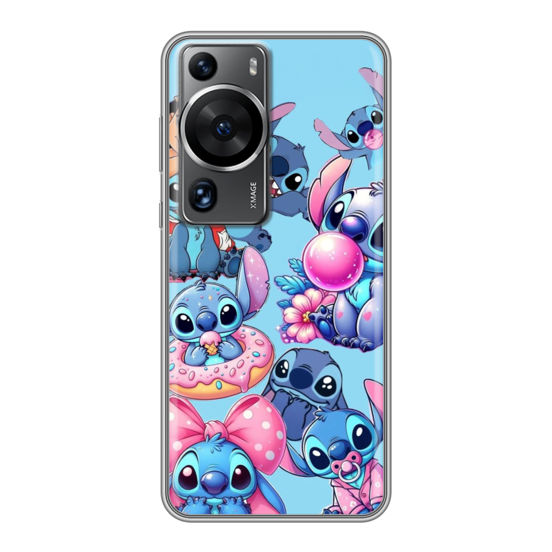 Силиконовый противоударный чехол на Huawei P60 с принтом Лило и Стич Силиконовый противоударный чехол на Huawei P60 с принтом Лило и Стич