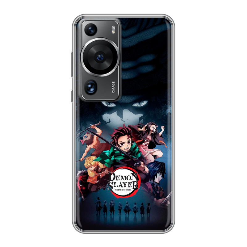 Силиконовый противоударный чехол на Huawei P60 с принтом Demon Slayer Клинок рассекающий демонов Силиконовый противоударный чехол на Huawei P60 с принтом Demon Slayer Клинок рассекающий демонов