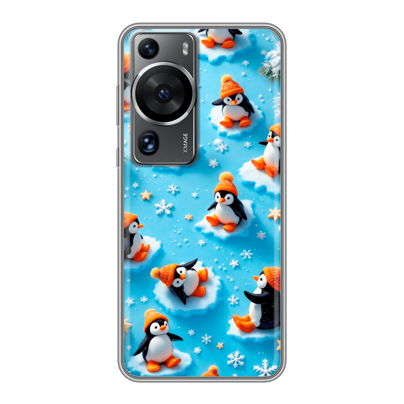 Силиконовый противоударный чехол на Huawei P60 с принтом Новый год Силиконовый противоударный чехол на Huawei P60 с принтом Новый год
