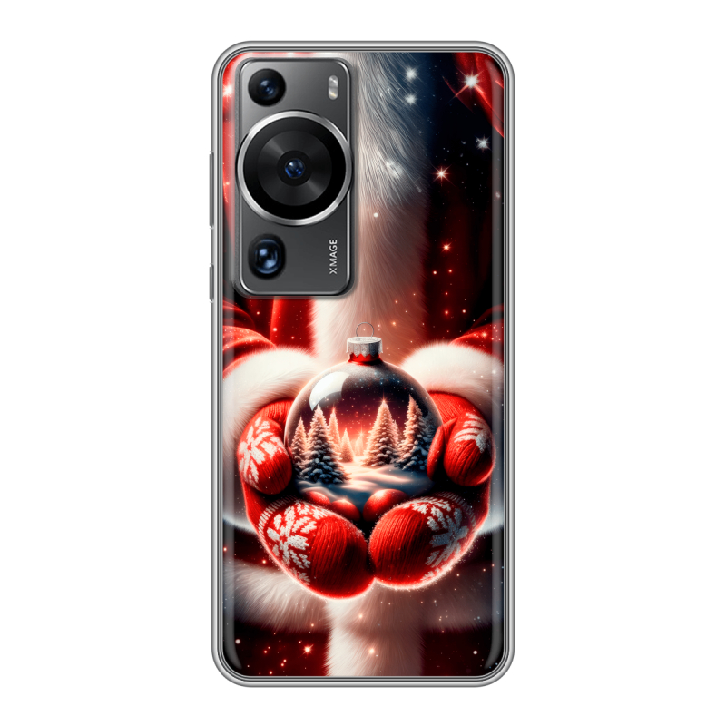 Силиконовый противоударный чехол на Huawei P60 с принтом Новый год Силиконовый противоударный чехол на Huawei P60 с принтом Новый год