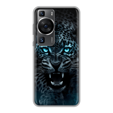 Силиконовый чехол на Huawei P60 Pro с принтом Темный леопард