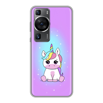 Силиконовый чехол на Huawei P60 Pro с принтом Единорог