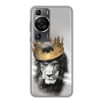 Силиконовый чехол на Huawei P60 Pro с принтом Лев с короной