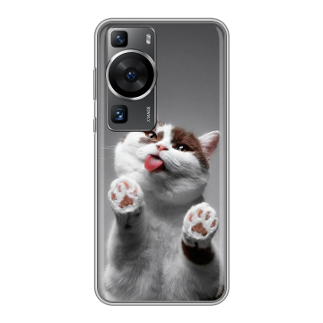 Силиконовый чехол на Huawei P60 Pro с принтом Коты