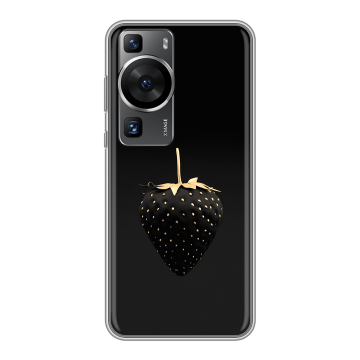Силиконовый чехол на Huawei P60 Pro с принтом Черная клубника