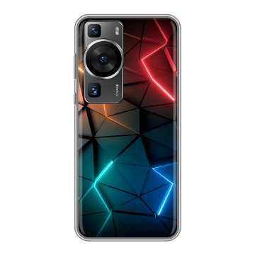 Силиконовый чехол на Huawei P60 Pro с принтом Абстракция неон