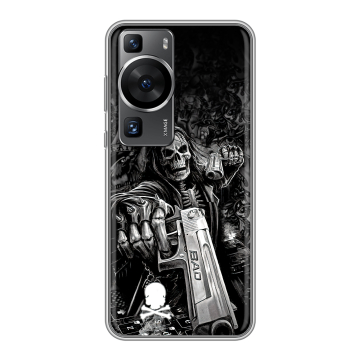 Силиконовый чехол на Huawei P60 Pro с принтом Скелет