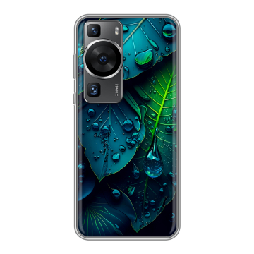 Силиконовый чехол на Huawei P60 Pro с принтом Листья