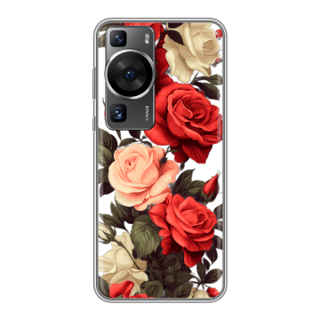 Силиконовый чехол на Huawei P60 Pro с принтом Розы Силиконовый чехол на Huawei P60 Pro с принтом Розы