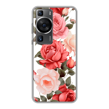 Силиконовый чехол на Huawei P60 Pro с принтом Розы