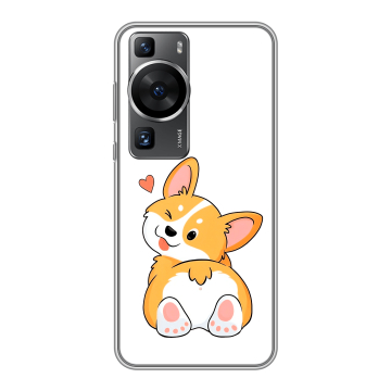 Силиконовый чехол на Huawei P60 Pro с принтом Корги Силиконовый чехол на Huawei P60 Pro с принтом Корги