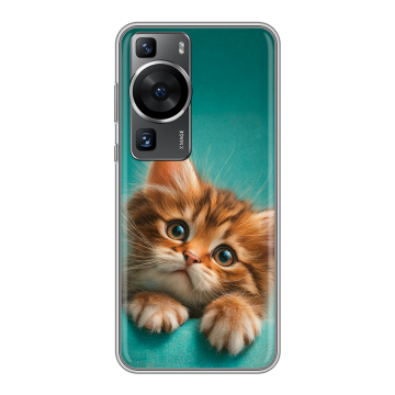 Силиконовый чехол на Huawei P60 Pro с принтом котенок
