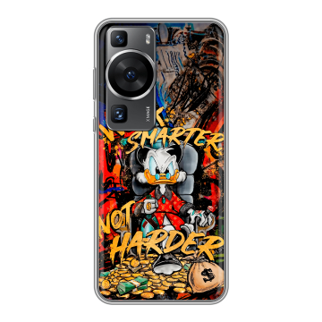 Силиконовый чехол на Huawei P60 Pro с принтом Дональд Дак Деньги