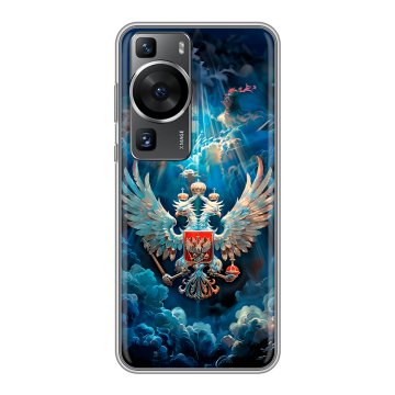 Силиконовый чехол на Huawei P60 Pro с принтом Герб флаг России Силиконовый чехол на Huawei P60 Pro с принтом Герб флаг России