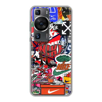 Силиконовый чехол на Huawei P60 Pro с принтом Найк Nike яркий Силиконовый чехол на Huawei P60 Pro с принтом Найк Nike яркий