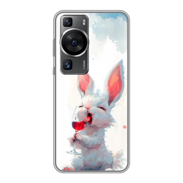 Силиконовый чехол на Huawei P60 Pro с принтом кролик зайчик Силиконовый чехол на Huawei P60 Pro с принтом кролик зайчик
