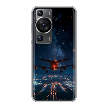 Силиконовый чехол на Huawei P60 Pro с принтом самолет Силиконовый чехол на Huawei P60 Pro с принтом самолет