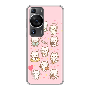 Силиконовый чехол на Huawei P60 Pro с принтом Hello Kitty Хелоу Кити