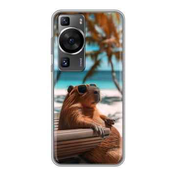 Силиконовый чехол на Huawei P60 Pro с принтом Капибара