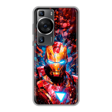 Силиконовый чехол на Huawei P60 Pro с принтом Железный человек Ironman