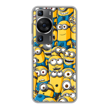 Силиконовый чехол на Huawei P60 Pro с принтом Миньоны