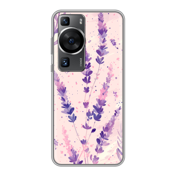 Силиконовый чехол на Huawei P60 Pro с принтом цветы лаванда