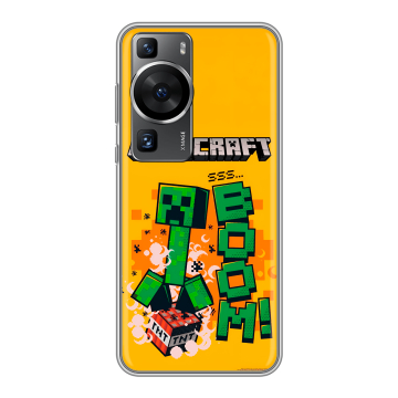 Силиконовый чехол на Huawei P60 Pro с принтом Майнкрафт Minecraft