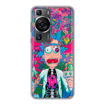 Силиконовый чехол на Huawei P60 Pro с принтом Рик и Морти Rick Morty