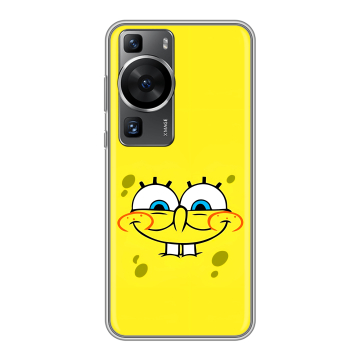 Силиконовый чехол на Huawei P60 Pro с принтом спанчбоб спанч боб